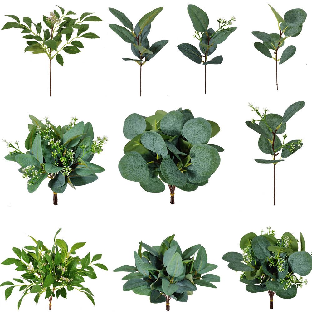 Florist Supply Bulk - 1/10PCS Kunstplant Eucalyptus Bladeren Groen Stengels